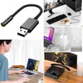 thumbnail image 2 of USB to 3.5mm Audio Adapter, USB External Stereo Sound Card, 2 in 1 3.5mm Aux Adapter Plug and Play for Headphones Speaker, Compatible with PSseries, PC, Laptop, Desktops, 20cm Line Length, 2 of 9