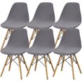 thumbnail image 1 of Shell Dining Room Chair Slipcovers Set of 2/4/6,Stretch Modern Armless Lounge Chair Slipcovers Protector for Kitchen Dining Living Room(Dark Gray,6Pcs), 1 of 5
