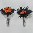 thumbnail image 3 of Outdoors Dried Roses Loose Flowers Flower Bouquet Roses With Pumpkin Black Flowers Bouquet With Black Table Centerpiece Decoration B, 3 of 4