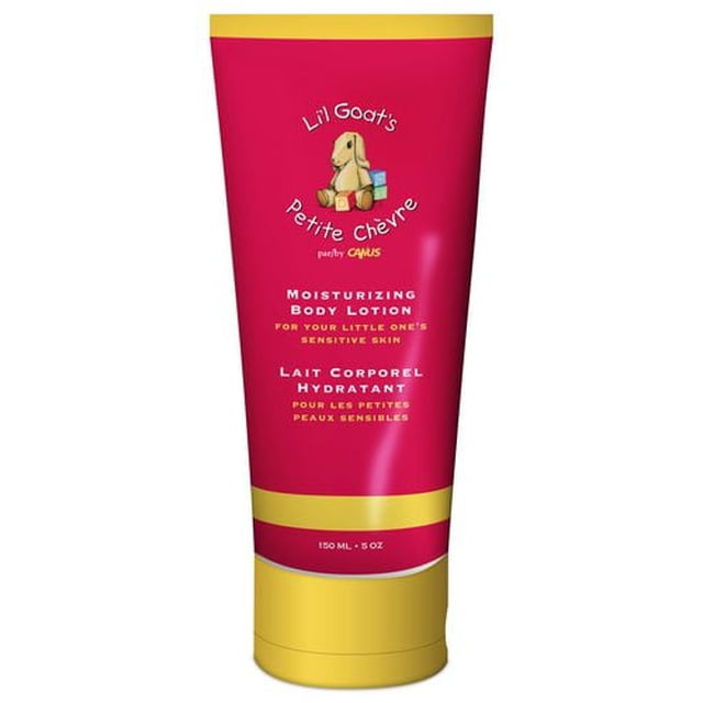 Li'l Goat's lotion Corporelle Hydratante pour Peau Sensible en tube de 150 ml Rose et Or avec une illustration de Chèvre, Formulée pour Hydrater et Adoucir en Douceur la Peau Sensible des Bébés et Tout-Petits après le Bain, Convient aux routines Délicates de Soins du Corps.