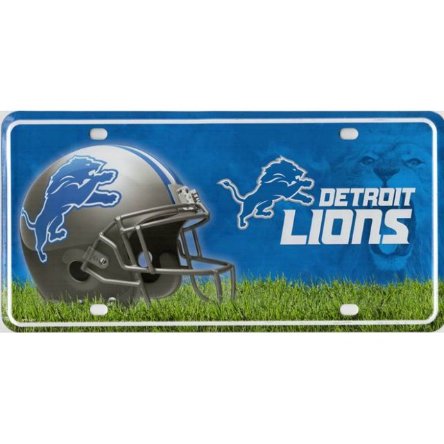 Plaque d'Immatriculation en Métal des Detroit Lions