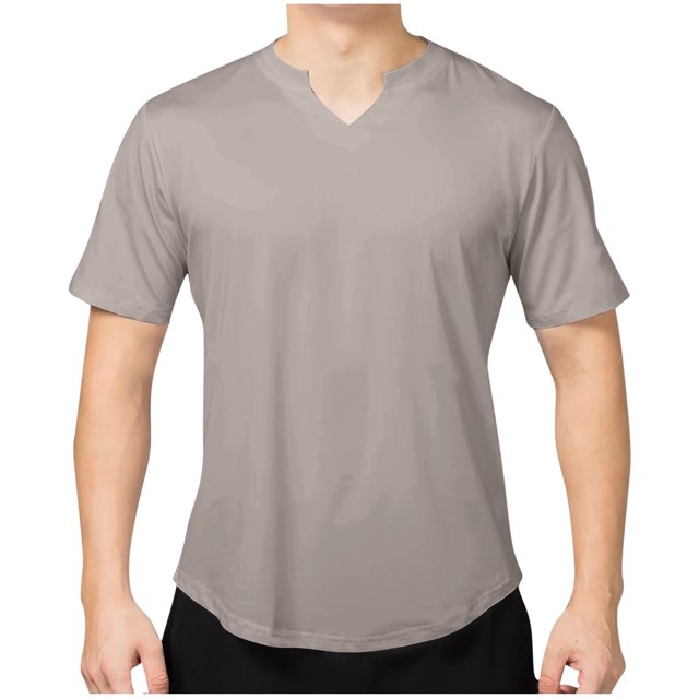 cfhntfmh Mens Gym Shirts Summer Basic Solid Color Short Sleeve V Neck Tees Casual Loose Athletic Workout Tops