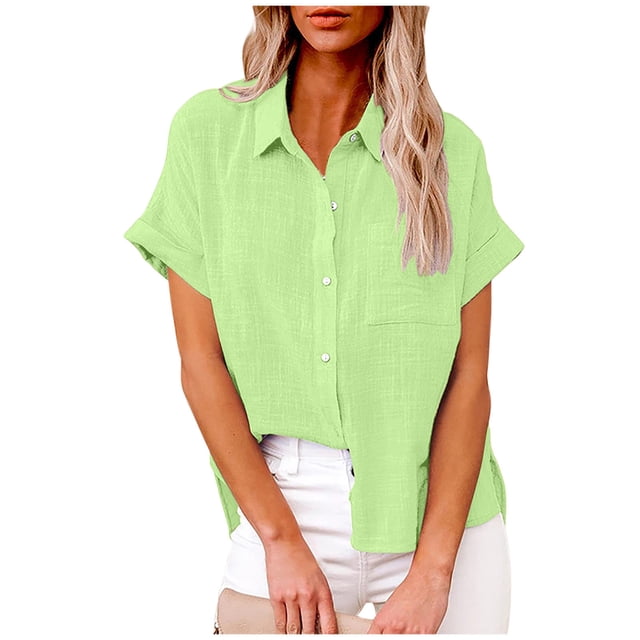 XMMSWDLA Chemise pour Femmes, T-Shirt Décontracté à Manches Courtes Imprimé à Col Rond Ample pour Femmes Hauts Vert Menthe Hauts d'Entraînement Gym pour Femmes