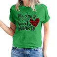 thumbnail image 2 of Pisexur T-shirt de la Saint-Valentin Haut T-shirt de la Saint-Valentin pour Femme Amour Imprimé T-shirt à Manches Courtes Haut à Manches Courtes Col Rond Haut/chemise, 2 of 5