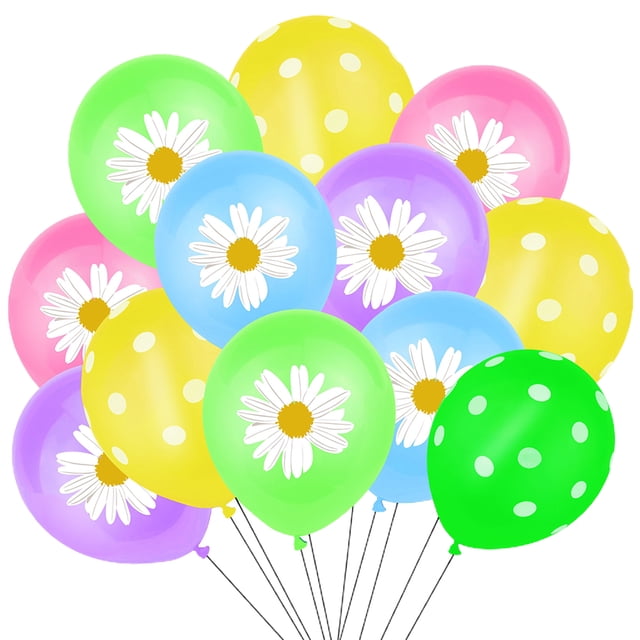 CIMAXIC Party 62pcs Daisy Pattern Balloon Scene Layout Balloon Party Decor Party Supplies,4.72"X2.36"X0.02"