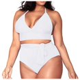 thumbnail image 1 of Pisexur Womens Plus Size Bikini High Waisted Swimsuits Two Piece Bathing Suits Tummy Control Swimwear, 1 of 5