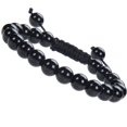thumbnail image 1 of Natural Healing Power Gemstone Crystal Beads Unisex Adjustable Macrame Bracelets 8mm,Onyx, 1 of 4