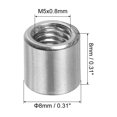 thumbnail image 2 of Uxcell 10Pack Round Connector Nuts, M5x8x8mm Coupling Nut Sleeve Rod Bar Stud Nut, 2 of 6