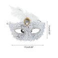 thumbnail image 2 of Unique Bargains Halloween Christmas 1 Pc Dragon Pattern Feather Half Face Party Mask for Masquerade Party White, 2 of 5