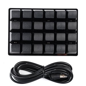 Noir 24-key Clés de clavier mécaniques Raccourcis personnalisés programmables Clés P8P9