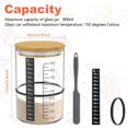 thumbnail image 3 of Oleegame 1PC Produce Storage Glass Jar Kit With Scale Paper 30.4oz Temperature Container W/ Wooden Lid Cloth Cover Wide Mouth Jar For Breads Fermentation Gray, 3 of 9