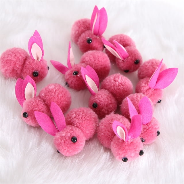 Fwttom Plush Bunny , 10 Pcs Décoration de Pâques Mini Poupée de Pâques Jouet Cadeau