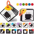 thumbnail image 1 of Dsseng Activity Book - High Contrast Baby Flashcards  Newborn Brain Development Toys  Visual Stimulation Learning Activity Cards for 0-36 Months  4.3*4.3‘‘ Educational Infants Gift, 1 of 1