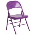 thumbnail image 1 of HERCULES COLORBURST Series Impulsive Purple Triple Braced & Double-Hinged Metal Folding Chair, 1 of 9