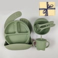 thumbnail image 1 of Children's complementary silicone plate baby complementary bowl smiley plate six-piece tableware set, 1 of 1