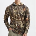 thumbnail image 3 of Pisexur Sun Protection Shirts for Men High Quality Sunscreen Fabric Men's Sun Protection Hoodie Shirts UPF 50+ Long Sleeve Rash Guard Performance Athletic Running Hiking Camouflage T-Shirt Hoodie, 3 of 3