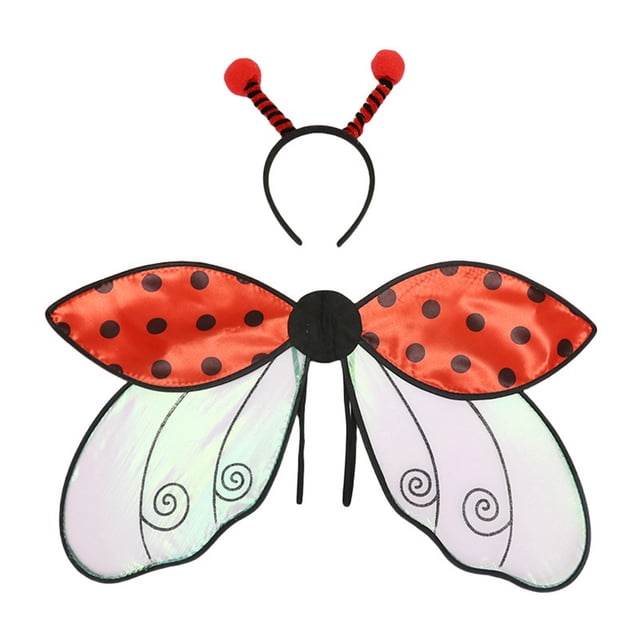 Gupgi Ailes de Coccinelle pour Femmes Filles Ailes d'Abeille Féerique avec Bandeau