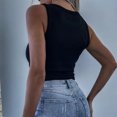 thumbnail image 4 of Timegard Womens Tank Tops Crewneck Ribbed Cropped Tops Sleeveless Casual Comfy Going out Tops Knit, 4 of 7