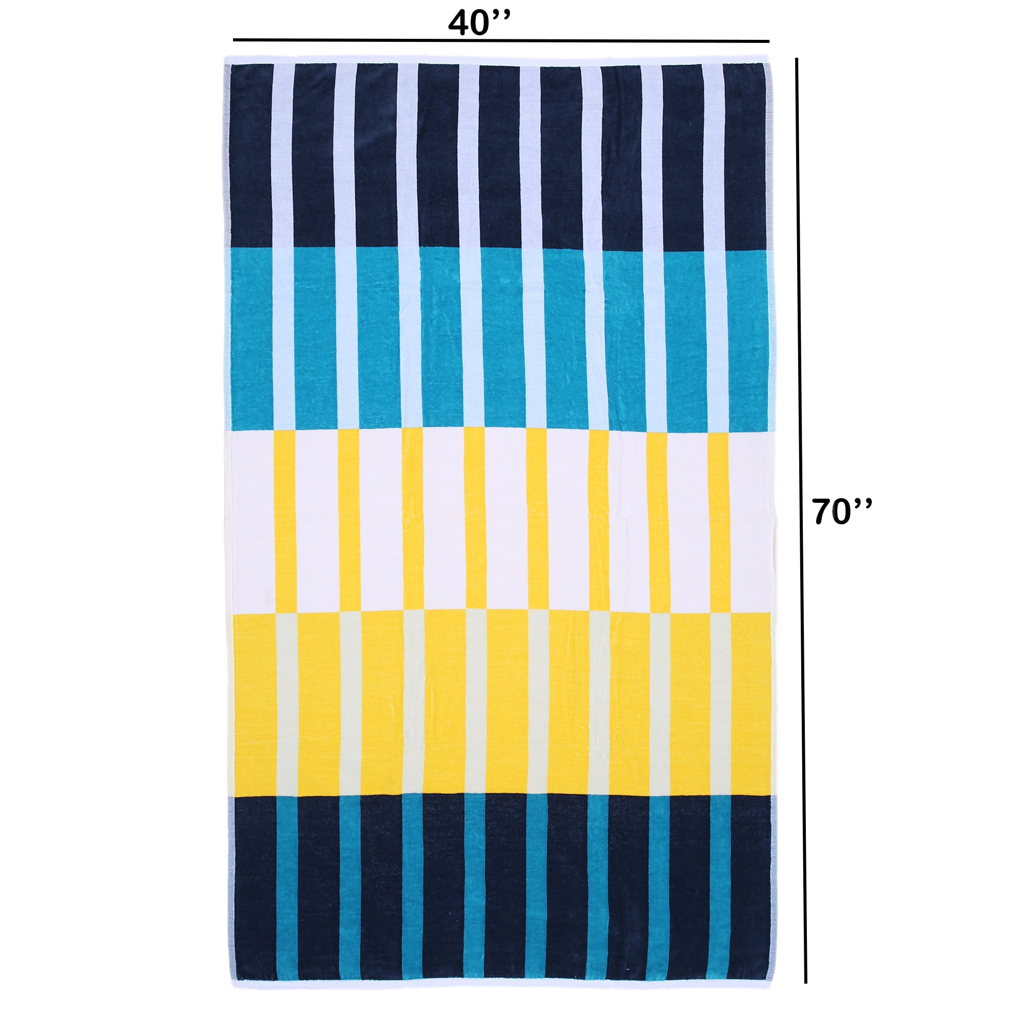 Hometrends Cotton Beach Towel, Multi Stripe Blue, 1 Piece, 40" x 70"