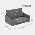 thumbnail image 3 of HOMCOM 2 Seater Sofa, Upholstered Loveseat with Button Tufted, Grey, 3 of 10