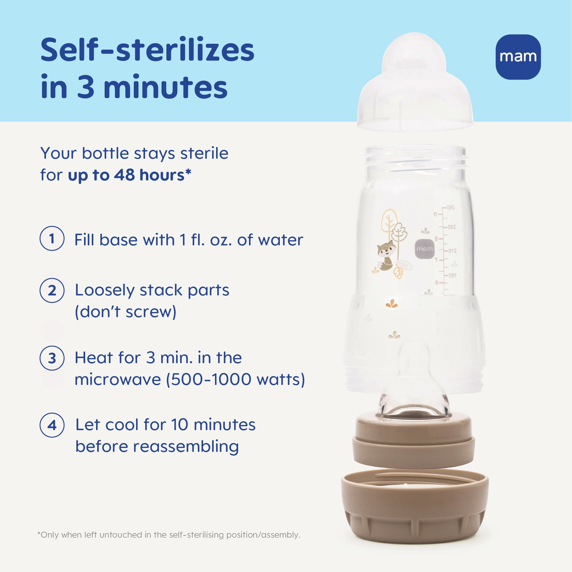 MAM Easy Start Anti-Colic Matte Baby Bottles, 2x5oz Bottles, Slow Flow Bottles with Silicone Nipple, Baby Bottles for Baby Boy