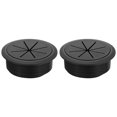 thumbnail image 1 of 2 Pack Desk Grommet, 2.36 Inch 60mm Desk Cable Hole Cover, Black, 1 of 6