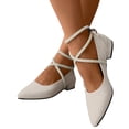thumbnail image 4 of Kcodviy Bottes à Talon Simple à Semelle Plate pour Femmes Chaussures Tan Chaussures en Cuir Bottes à Talon pour Femmes à Lacets Chaussures Simples pour Femmes, 4 of 6