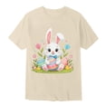 thumbnail image 4 of MIASHUI T-Shirts Graphiques de Pâques pour Garçons Manches Courtes Décontractées Douces Hauts Colorés pour Enfants Beige, 3-4 Ans, 4 of 4