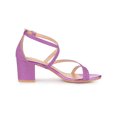 thumbnail image 3 of BLISSFUL STEP Women's Glitter Crisscross Strap Chunky Heels Sandals Purple (Size 9), 3 of 6
