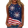thumbnail image 2 of Wiyuqeen Débardeurs Drapeau Américain pour Femmes Sans Manches Débardeurs du 4 Juillet Col Ras du Cou T-Shirts à Rayures Étoiles Grande Taille Débardeurs Rouges Blancs et Bleus, 2 of 4