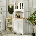 thumbnail image 3 of Gymax Buffet Hutch Kitchen Storage Cabinet w/ Microwave Stand Storage Shelves, 3 of 10