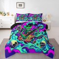 thumbnail image 1 of Erosebridal Rock and Roll Comforter Sets King Size, Skull Skeleton Down Comforter, Gothic Musical Room Decor, Reversible 3 Pieces, 1 of 7
