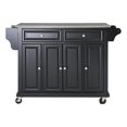 thumbnail image 1 of Pemberly Row Traditional Wood/Stainless Steel Top Kitchen Cart in Black, 1 of 6