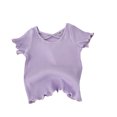 thumbnail image 1 of Birdeem 1-8 Years Girls Back Short-Sleeved T-Shirt Summer Childrens Solid Color All-Matching Casual Top, 1 of 12