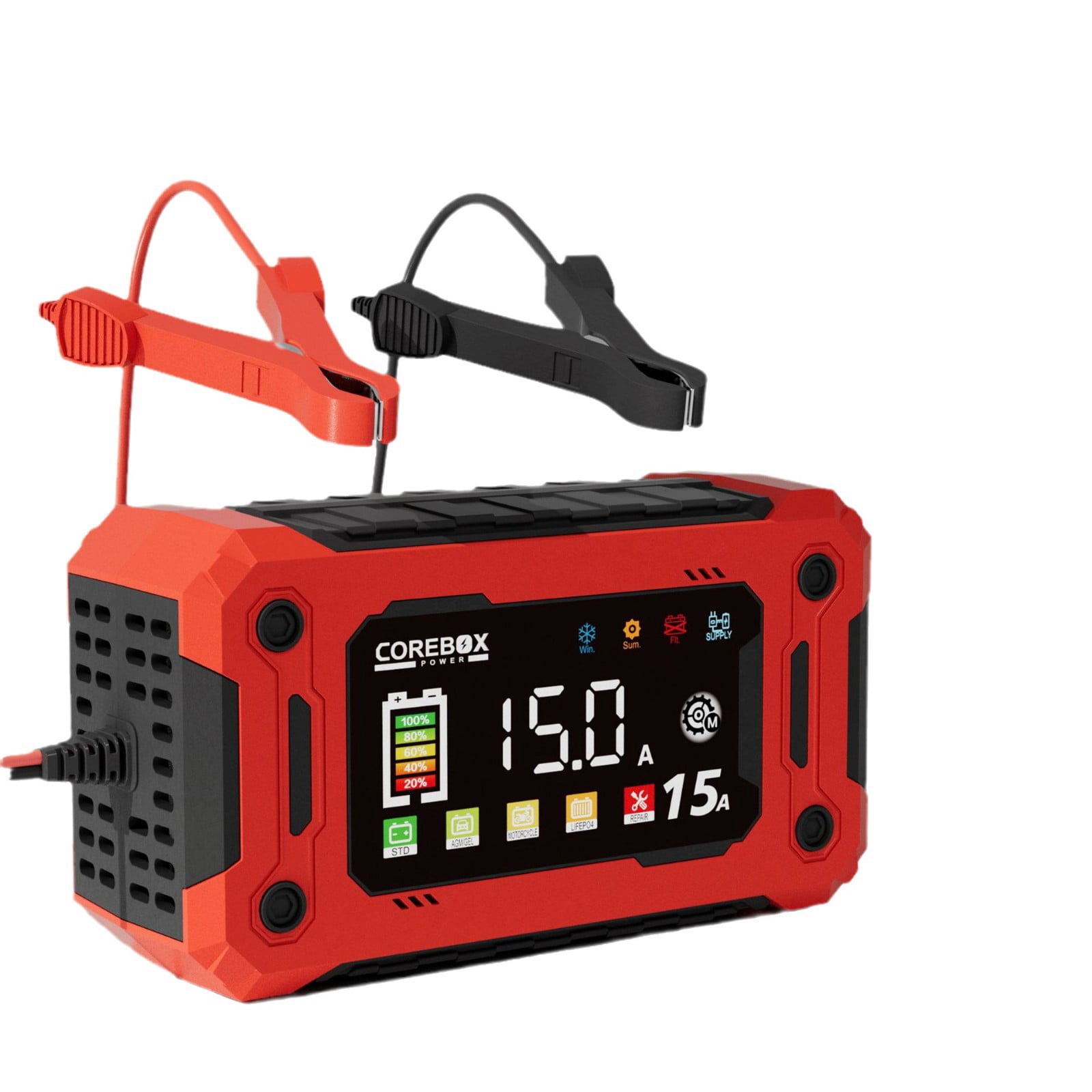 Phos Book 15-Amp Battery Charger, 12V Lithium iron phosphate battery Car Battery ...