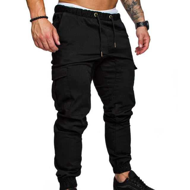 Men Slim Fit Jogger Cargo Pants Casual Outdoor Sweatpants with Pockets