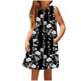 thumbnail image 3 of RXIRUCGD 2025 Vêtements d'Été pour Enfants Robe Sans Manches à Col Rond avec Poches pour Enfants Moyens et Grands, 3 of 7