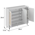 thumbnail image 4 of Toytexx Modern Shoe Storage Cabinet with Rattan Doors, 3-Door White Shoe Organizer with Adjustable Shelves & Ventilation Fan, Slim Shoe Rack for Entryway or Living Room, 4 of 7