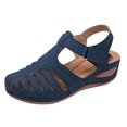 thumbnail image 1 of Chaussures Femme Chaussures Femme Sandales Décontractées d'Été Mode Décontractées Plates Couleur Unie à Oeillets, 1 of 4
