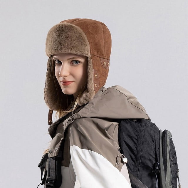 Hood Ski Over Windproof Plush Hood Fuzzy Ski Winter Adjustable Women Men