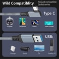 thumbnail image 4 of Link Cable for  Quest 2 High Speed Data Transfer Fast Charge, 10ft/ Black, VR Headset Accessories, PC Gaming Charging, 4 of 7