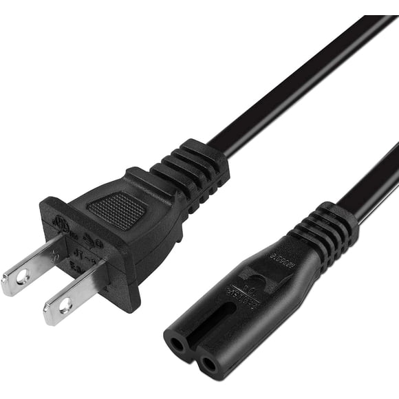 2 Prong AC Power Cord Cable Compatible with Xbox One S/Xbox One X/Xbox Series X/S Game Console, Compatible with Sony Playstation PS4 PS3 PS2 Slim/PSP/PSV Supply Plug Replacement (6ft)