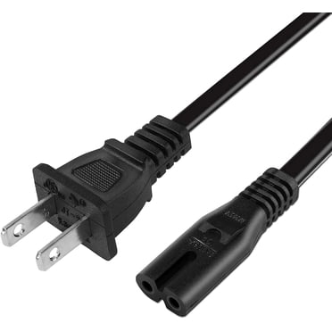 Replacement US 2Prong AC Power Cord Cable for TCL 720p/1080p Roku Smart LED TV (2014/2015 Model) 32S4610R, 40FS4610R, 48FS4610R, 55FS4610R, 32S3700, 32S3800, 32S3850, 40FS3800,