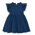 thumbnail image 2 of TopLLC Robe à Manches Courtes Col Rond Imprimé Floral pour Filles avec Manches Volantes Jupe Plissée pour Filles Été Jupe pour Enfants Robe Fille, 2 of 3