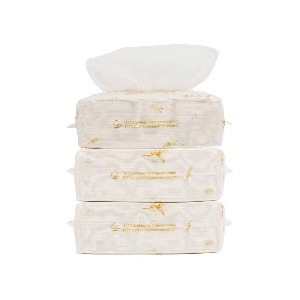 Blara Organic House Organic Cotton Dry Wipe, 3 packs (300 Wipes)