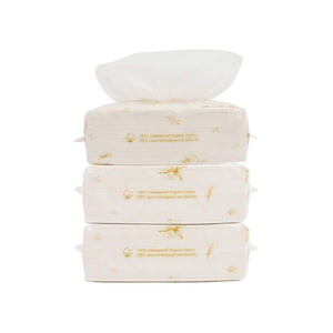 Blara Organic House Organic Cotton Dry Wipe, 3 packs (300 Wipes)