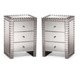 thumbnail image 1 of Plata Decor Import, Contemporary Mirrored Nightstand Duo with Stainless Steel & Premium Drawer, Rita Nightstand, Set of 2, 1 of 3