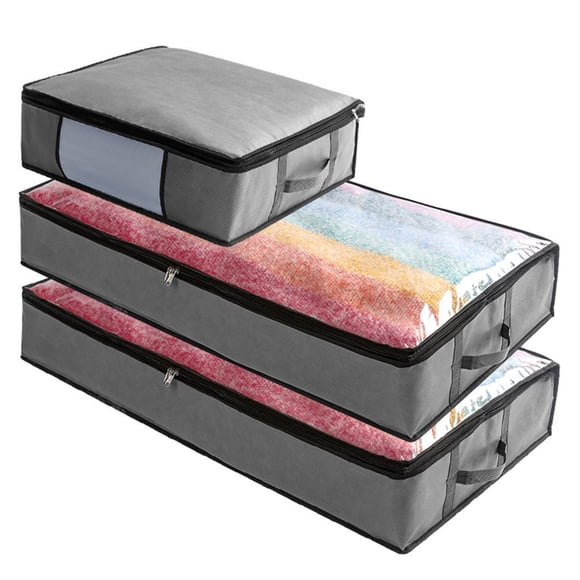 Under Bed Storage Containers with Handle & Zipper Organizer Box for Comforters Bedroom Closet