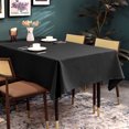 thumbnail image 3 of BALCONY & FALCON Water Resistant Rectangular Tablecloth 90 x 156 Black Linen for Outdoor Dining, 3 of 6