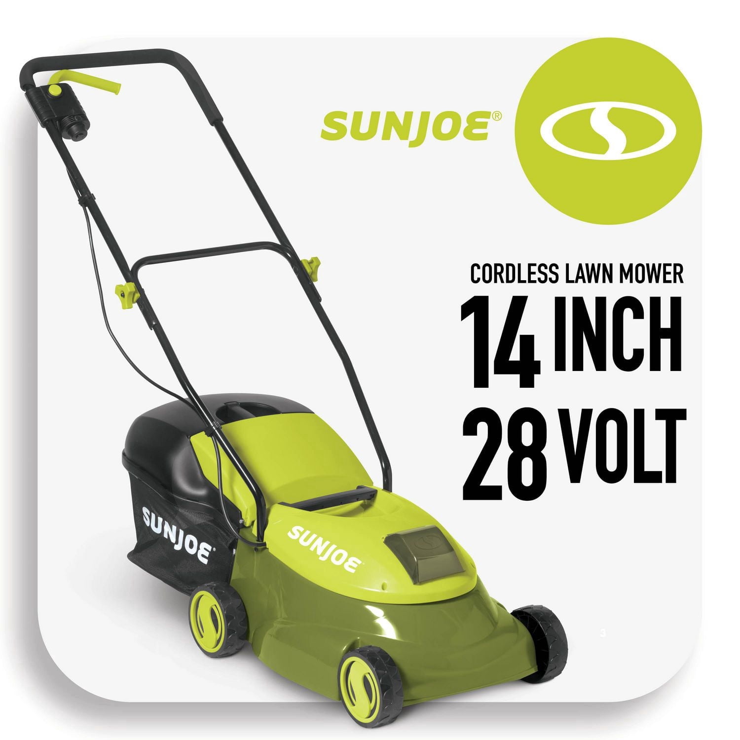 ondeuse à gazon sans fil Sun Joe MJ401C, 14 pouces, 28 V